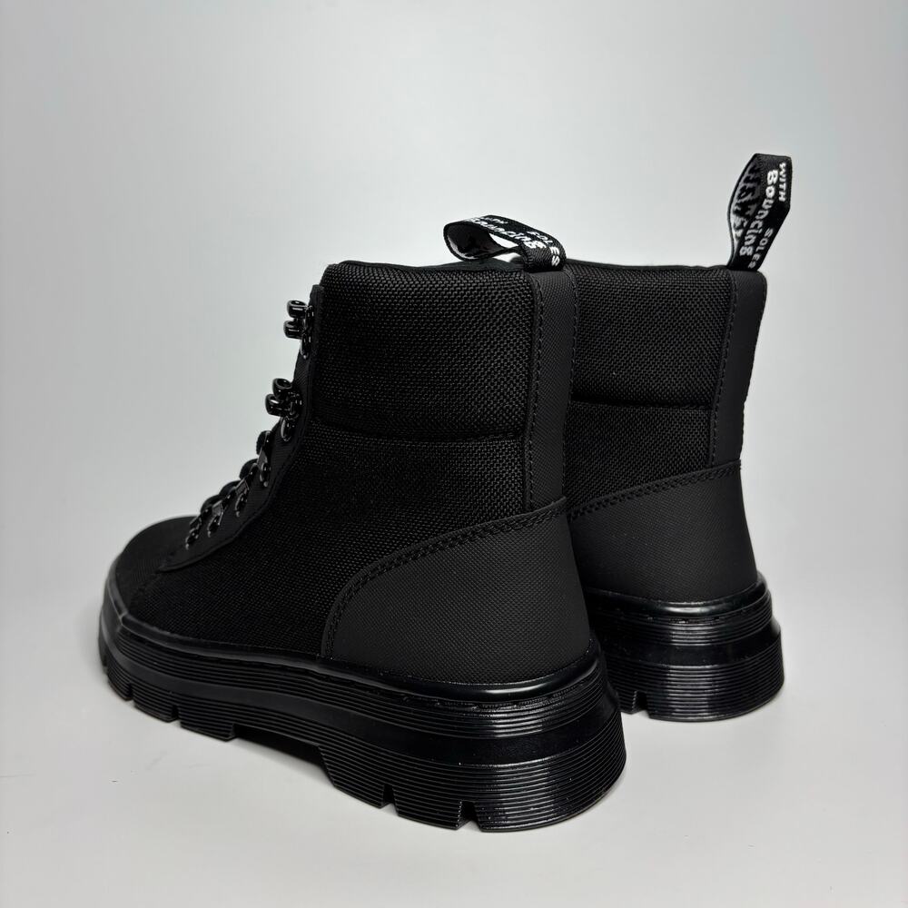Dr. Martens Combs Women's Casual Combat Boots in Black Ajax+Extra Tough Poly - Picture 4 of 8
